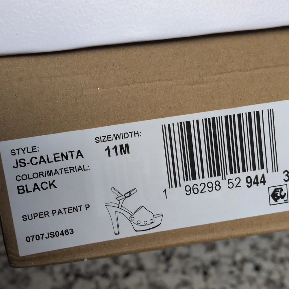 ✨SOLD✨ NEW Jessica Simpson CALENTA Black Patent Platform Sandals Sz 11 - Picture 10 of 10